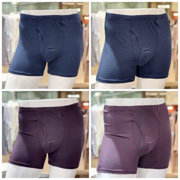 男性用コットンモーダルストライプ フリーフィットドロワーズSET (WMP2435F SET)