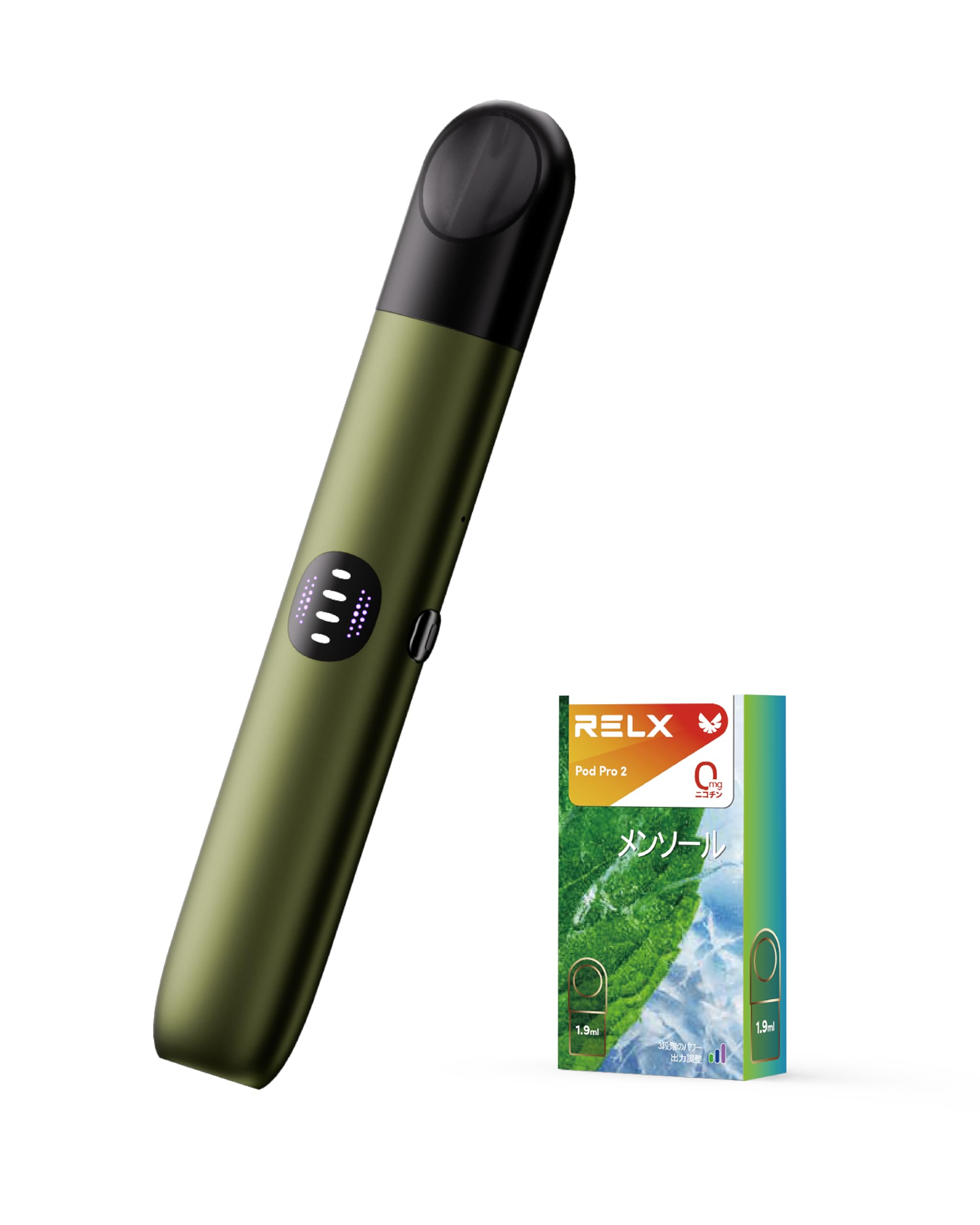 RELX Infinity2 電子タバコ リレックス 悦刻 デバイス カートリッジ交換式 べイプ 爆煙 水蒸気タイプ パワー調節機能付き 禁煙サポート 大容量バッテリー 長持ち 短時間充電可 (Gre