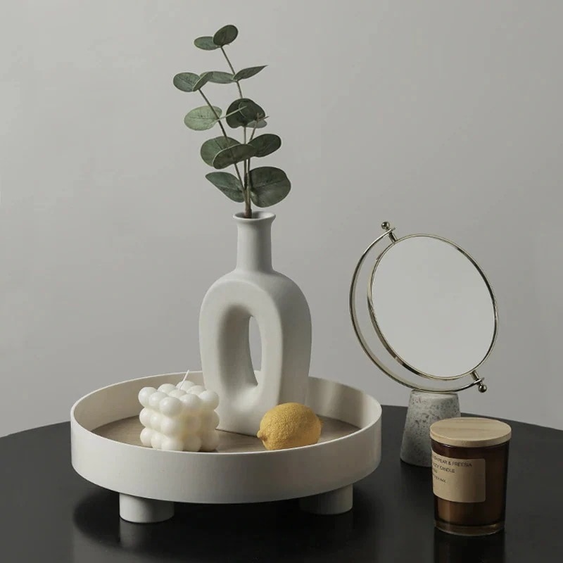 北芸術シンプル収納トレイデザイナードライフラワー花瓶小衆香薫居アクセサリー2274