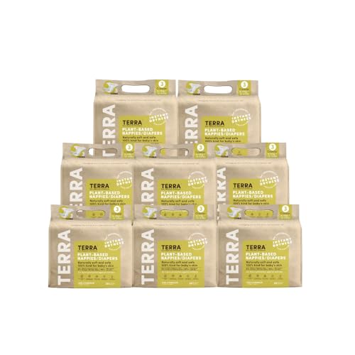 TERRA(テラ) おむつ 160枚(20枚×8パック) 超吸収 肌に優しい オムツ 夜用 お出かけ 敏感肌 さらさら 通気性 おすわり・はいはい期 テープ (611kg) Crawler Diap