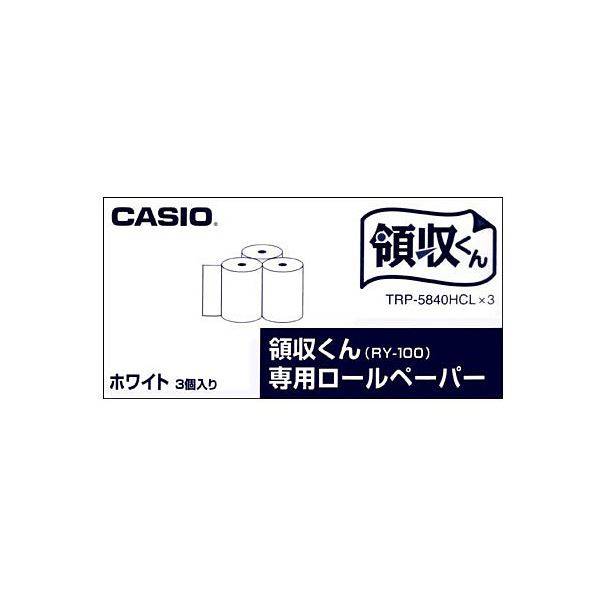 (まとめ) カシオ 電子レジスター用 ロールペーパー紙幅58mm TRP-5840HCL*3 1パック(3個) (×10セット)