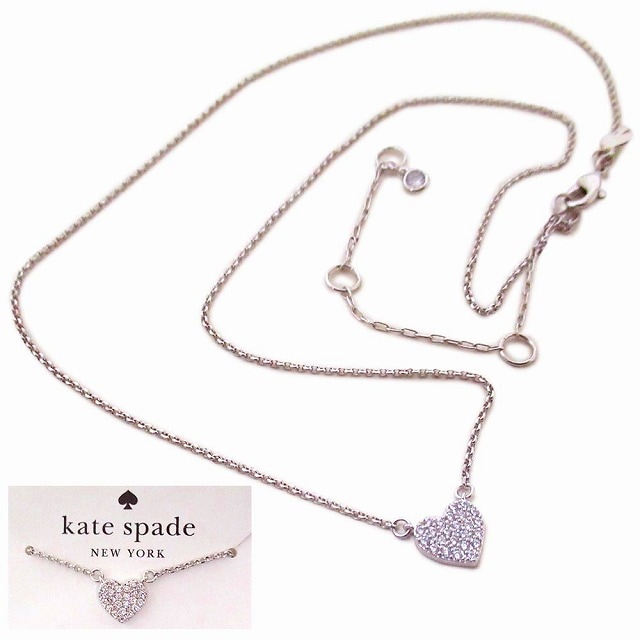 ケイトスペード アウトレット ユアーズ トゥルーリィ パヴェ キューブジルコニア ハート ミニ ペンダント O0R00150250