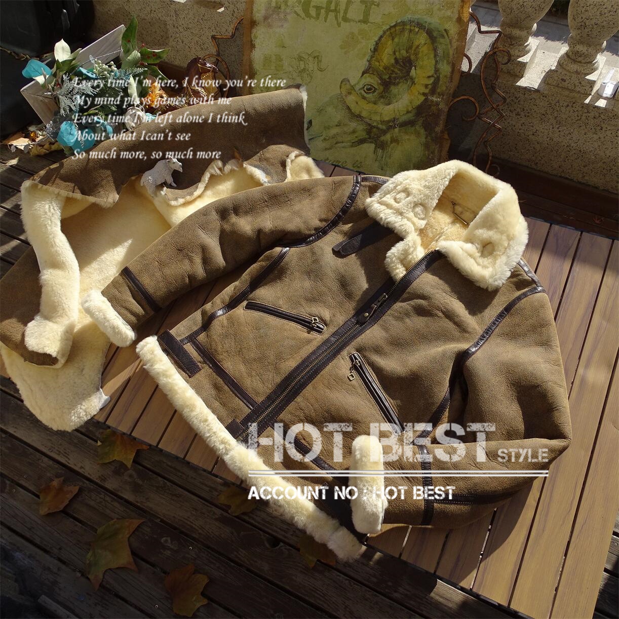 ホースハイド&シープスキン 復刻30s USAF TYPE B-3 ムートン フライトジャケット 革ジャン ボマー ボンバー 馬革 ラム 羊革