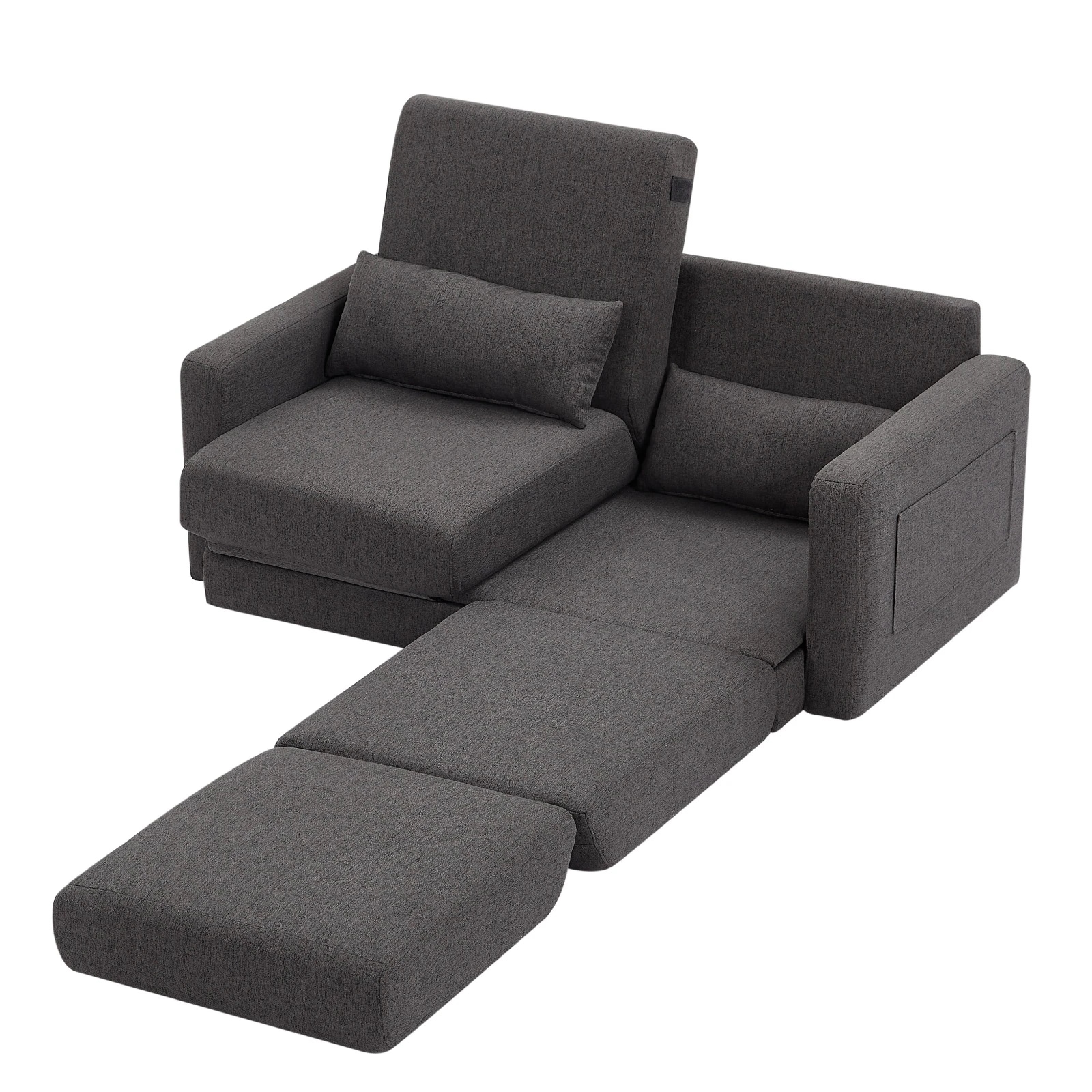 5色 2 seater ソファ 2人掛け 収納付き ファブリック 両側に肘掛け付き 木脚外し可能 ローソファ コンパクト ひとり暮らし カウチソファー 【日本国内出荷-3日で配達】 DJYC238