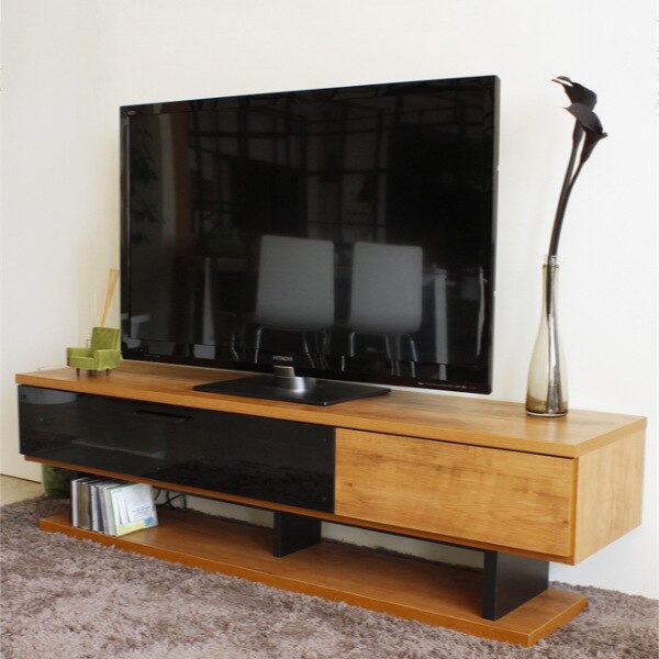 テレビ台 ローボード ヴィンテージ調 ダークガラス NEITS 幅160cm