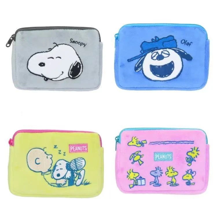 10個セット カートゥーンぬいぐるみ刺繍化粧ポーチ 精巧なファスナー仕切り小銭入れ ティッシュケース