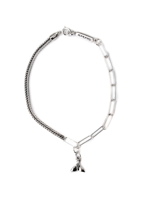 【HARANG】 HR 109B_Whale Tail Half & Half Chain Bracelet 正規品