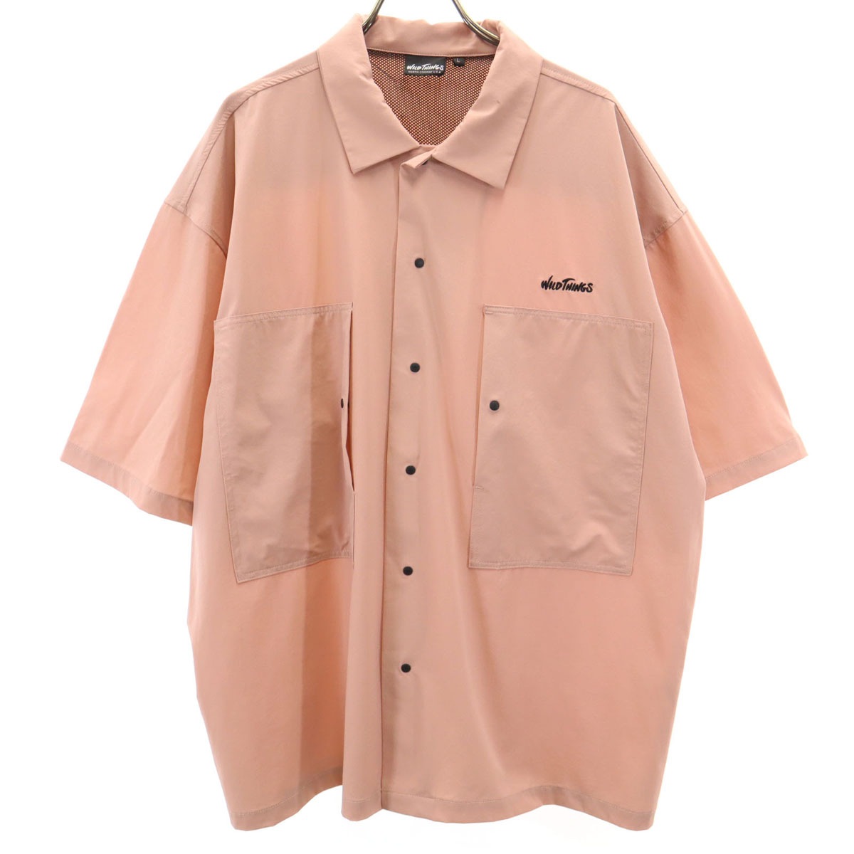 半袖 ストレッチ シャツ L ピンク系 メンズ 古着