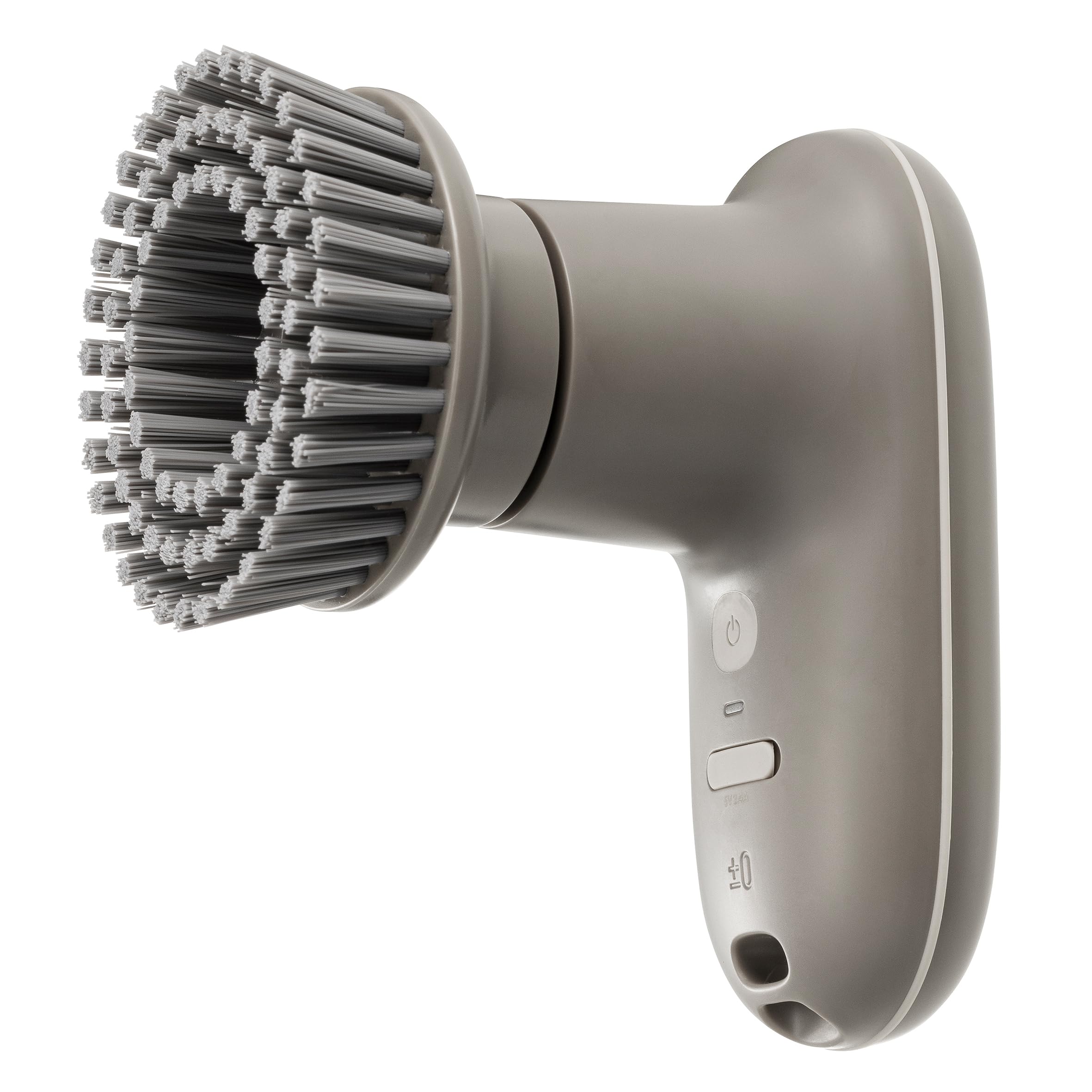 0 プラスマイナスゼロ 【激落ちくん】コードレス電動ブラシ XJR-J010 (ブラウングレー) お掃除ブラシ IPX7 防水 高トルクモーター 押し付けても止まらない