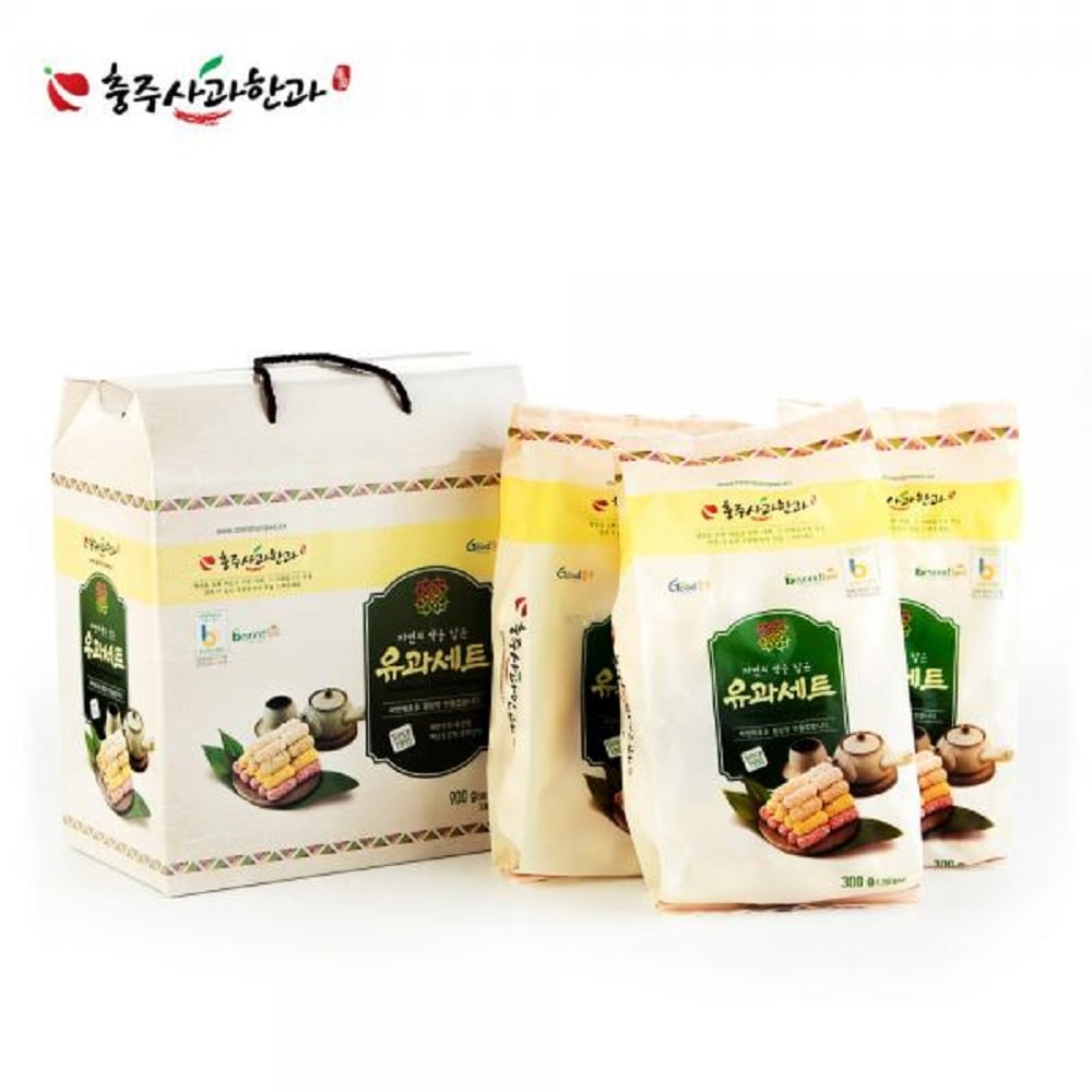 韓国-K MEAL-リンゴ果肉果汁忠州リンゴ韓菓油菓セット 韓菓ギフトセット-K FOOD