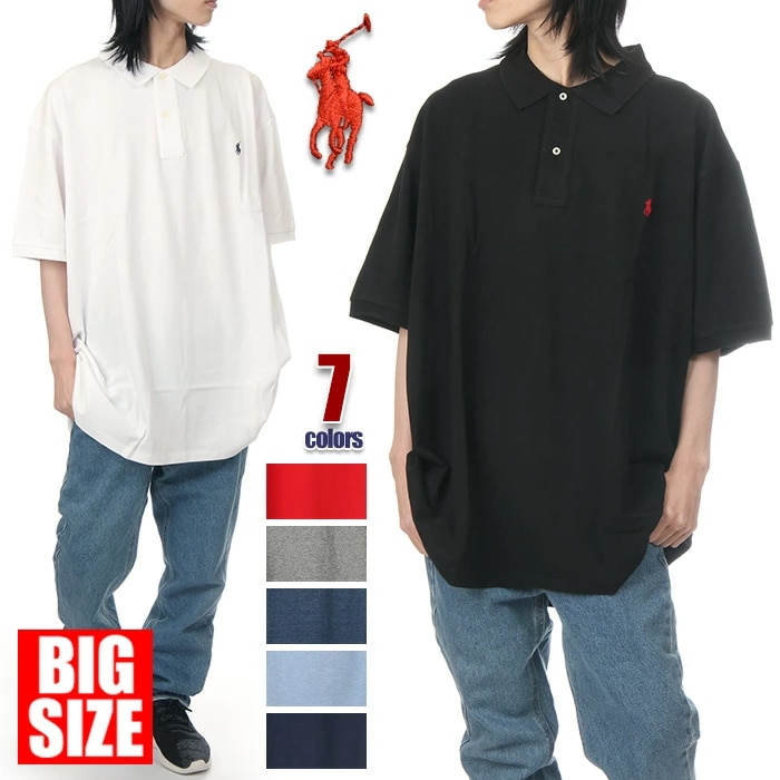 【ビッグサイズ】 【3XL～5XL】 ラルフローレン ポロシャツ メンズ 半袖 RALPH LAUREN 無地 大きいサイズ 特大 ビッグシルエット ビッグシャツ USA ブランド おしゃれ カジュア