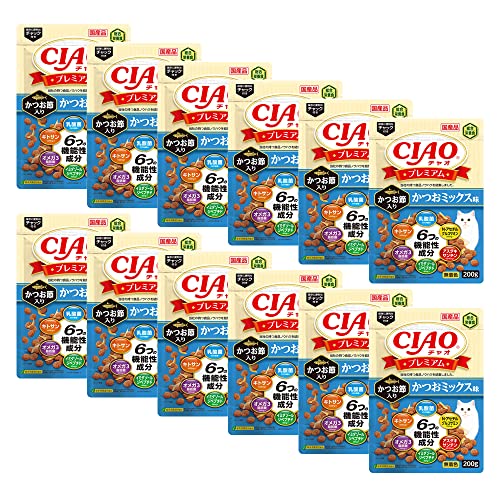 チャオ (CIAO) プレミアム かつお節入り かつおミックス味 200g 12個セット