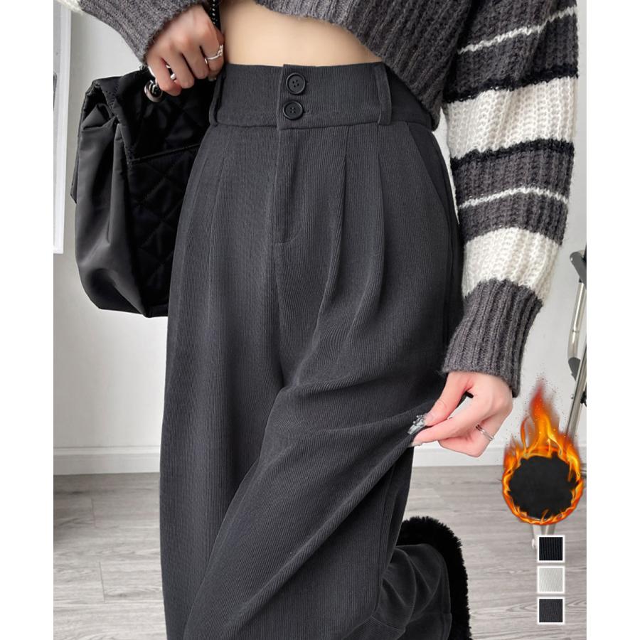 コーデュロイワイドパンツ 裏起毛ノーマル