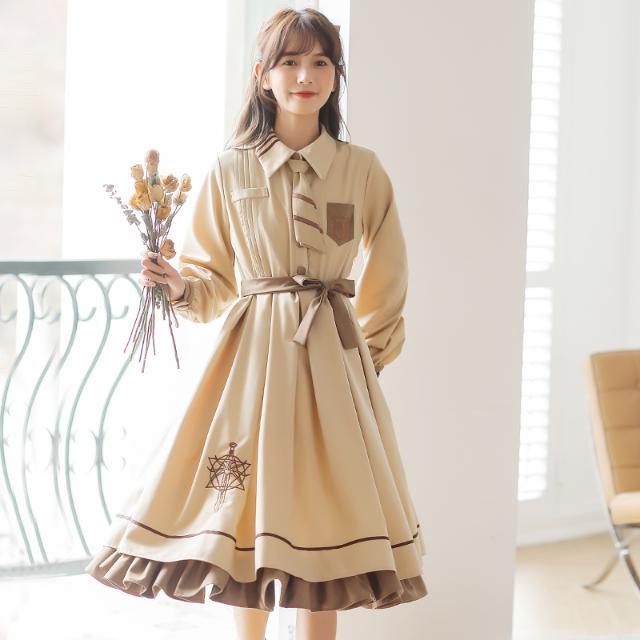 【2点セット】2024新型日系気質レトロ人形スカートロリータワンピース長袖lolita