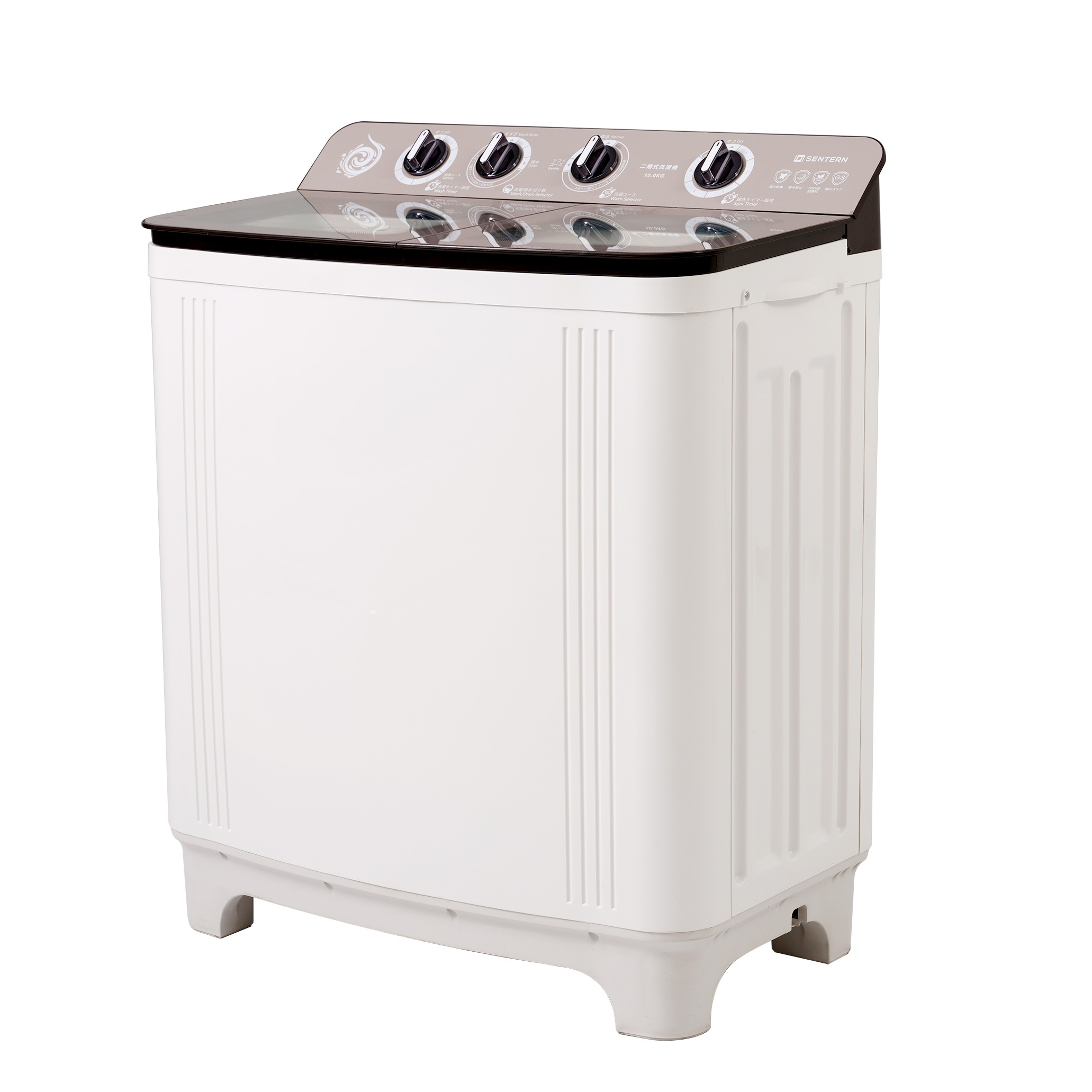 457【新品】【二槽式】洗濯機 洗濯容量10kg 脱水容量8kg 10キロ 8キロ キレイ タイマー コンパクト 一人暮らし 節電 二槽式洗濯機 ステンレス槽 まとめ洗い 脱水器 縦型洗濯機 ホワイト