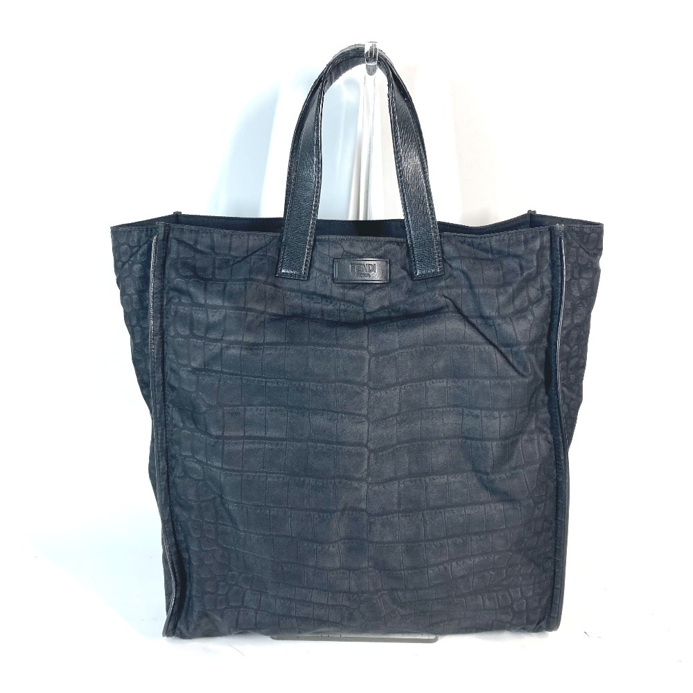 トートバッグ 7VA367 ロゴ ショルダーバッグ カバン 肩掛け 縦型 ナイロン/レザー ブラック