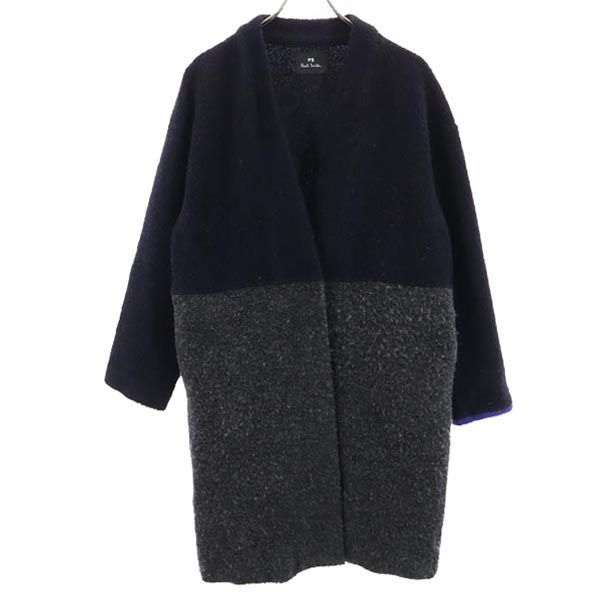 ピーエスポールスミス ウールブレンド 長袖 ノーカラーコート S グレー系 PS Paul Smith レディース
