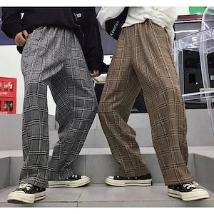 タータンチェック パンツ レディース メンズ 韓国ファッション ズボン ストリート 原宿