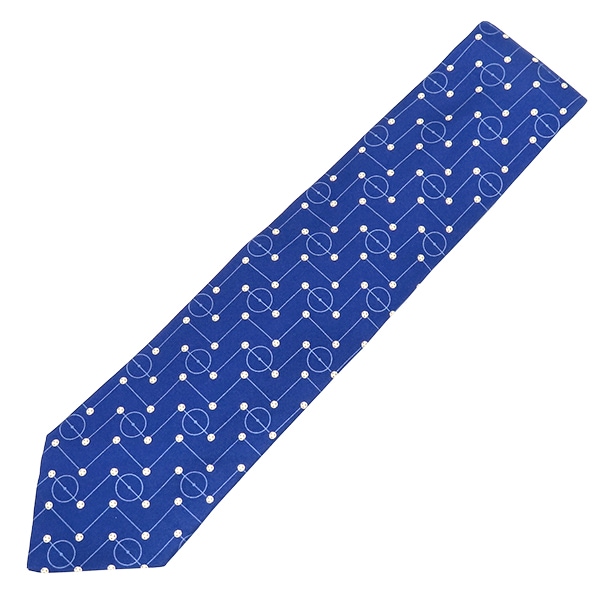 ダンヒル ネクタイ シルク JFAコラボ 9CM シルク ネイビー サッカー日本代表モデル 【中古】