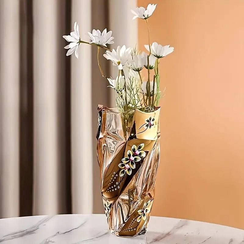 花瓶 ラグジュアリー モダン ヨーロッパ風 おしゃれ かわいい インテリア 北欧 エレガント フラワー ベース 花 生け花 クリア ゴールド