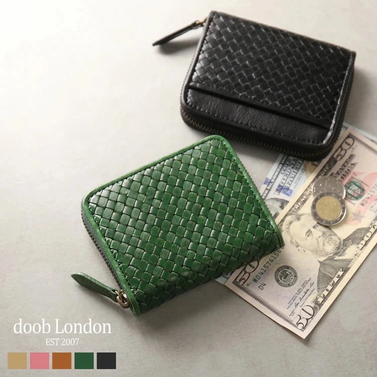 ヌメ革 イントレチャート ミニ財布 メンズ 本革 ブランド doob London おしゃれ レザー 財布 イタリアンレザー コンパクト財布 ドゥーブロンドン メッシュ グリーン 緑 プレゼント ギフ 11,928円