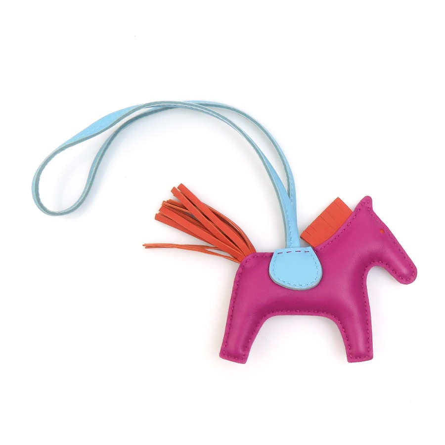 エルメス HERMES チャーム ロデオPM アニョーミロ ローズパープル×カーネリアン×セレステ ユニセックス r10715g