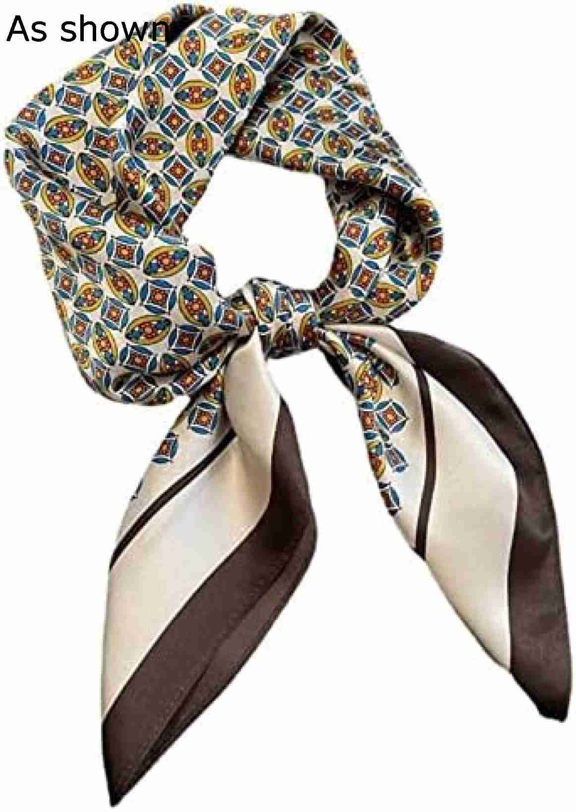 【20%OFFクーポン～】レディース スカーフ 春の花柄スカーフおしゃれで上品な飾りスクエアスカーフカレー70cmネックスカーフ 制服用 カジュアル上品 結婚式