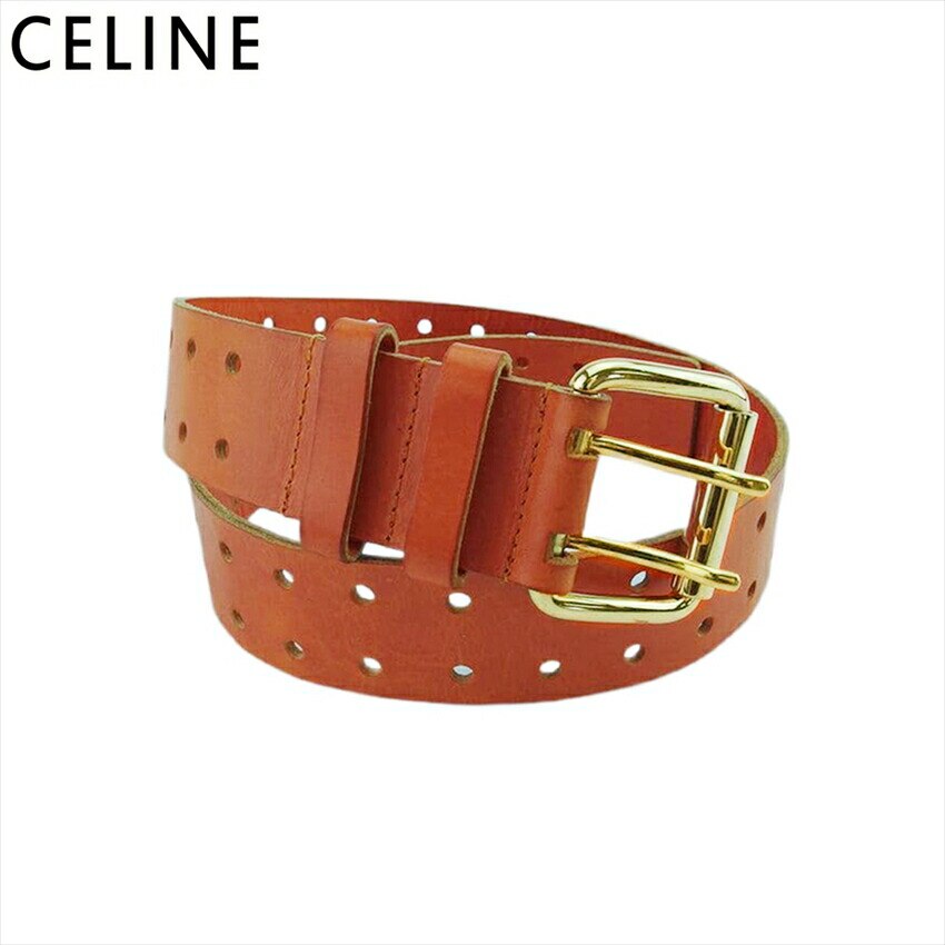 ベルト ベルト レディース メンズ オレンジ ゴールド 中古