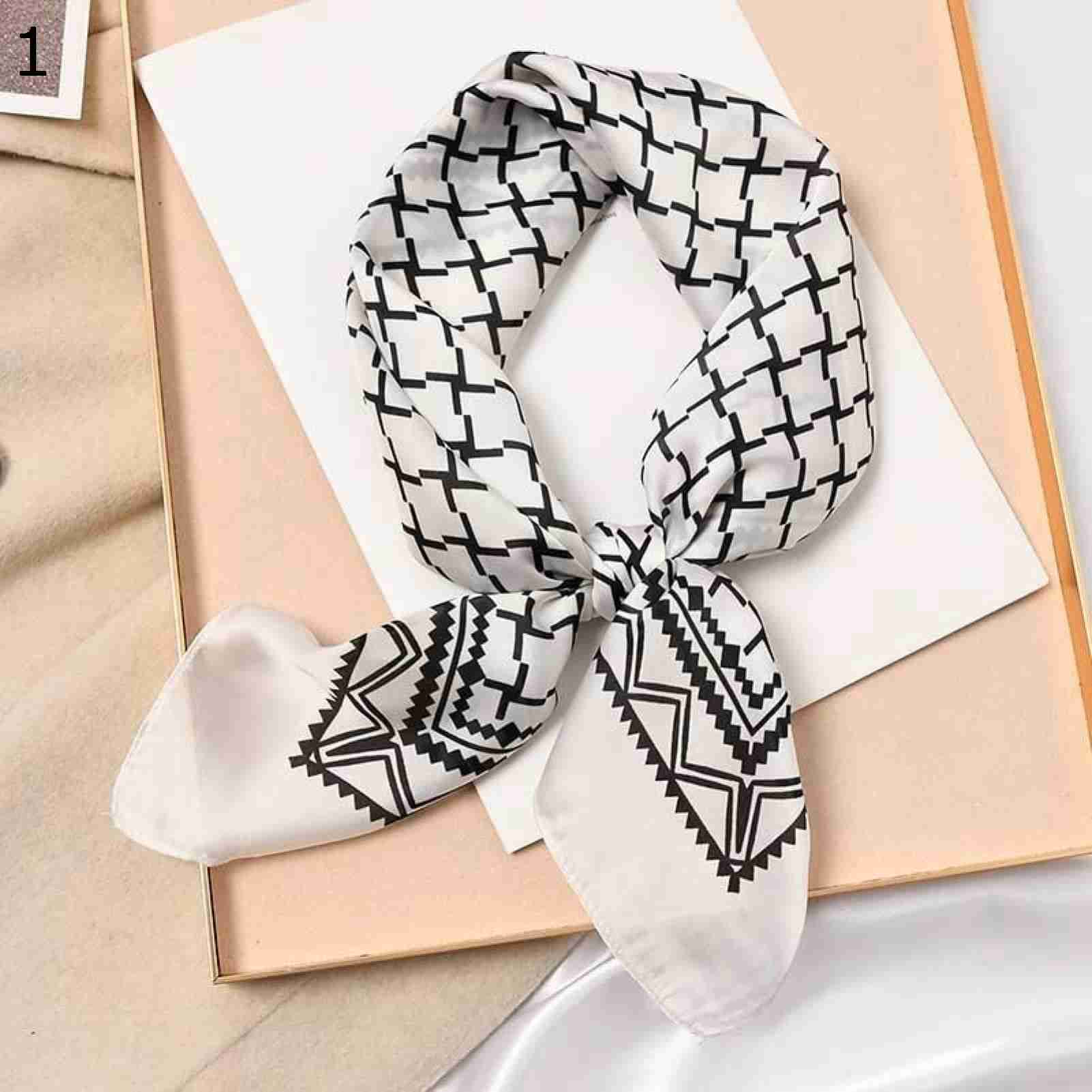 【20%OFFクーポン～】70x70cm 女性用多機能ポリエステルスカーフ春ショール クリエイティブプリントサテン スモールスクエアラップ スカーフショール スカーフ (Color : 6 Siz