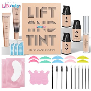 Libeauty-高速まつげリフトと着色キット,プロのまつげリフト,パーマまつげ,眉毛染料,アイメイクツール,4 in 1