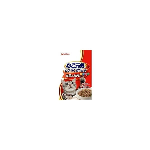 【1ケース】【お取り寄せ対象品】ユニ・チャーム ねこ元気 おいしさバランス お魚とお肉ミックス 野菜・白身魚入り 2kg [ユニ・チャームペットケア] *5個