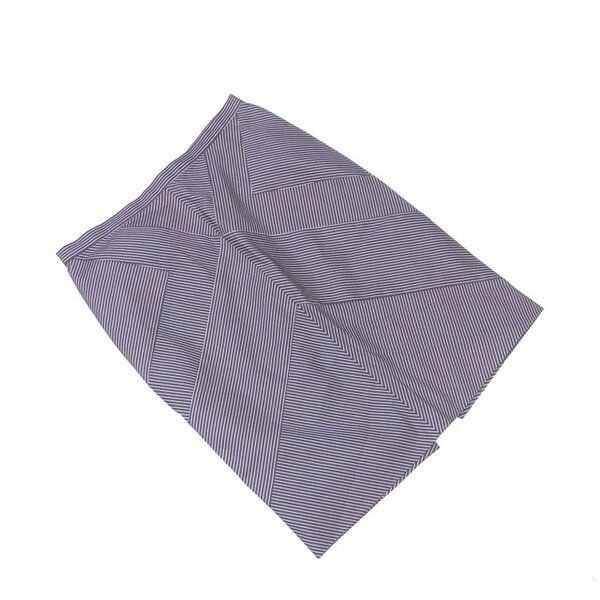 スカート タイト スリット入り ストライプ切替え 0サイズ ネイビー ホワイト 中古