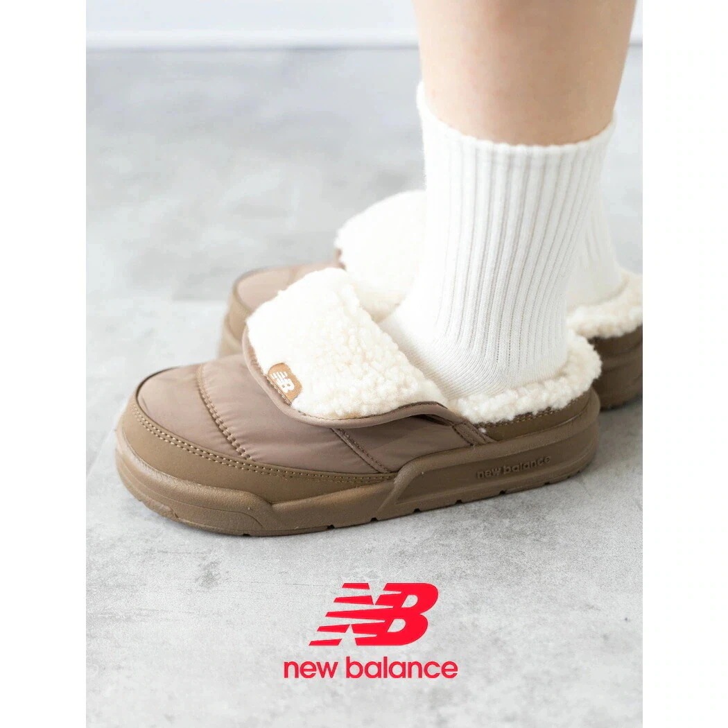 NEW BALANCE ニューバランス ボア ファー フリース ミュール スニーカー サンダル SD3405BR2 暖かい 保温 冬用 かわいい PUFLEE V2 PUFFER MEETS FLEE