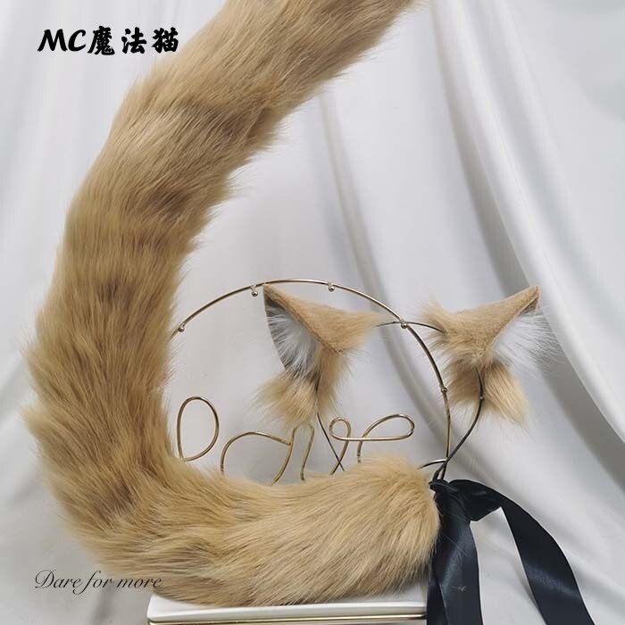 40オリジナル猫耳シミュレーションロリータ動物耳cosオオカミ耳クリップKC動物尾lo母猫耳ぬいぐる
