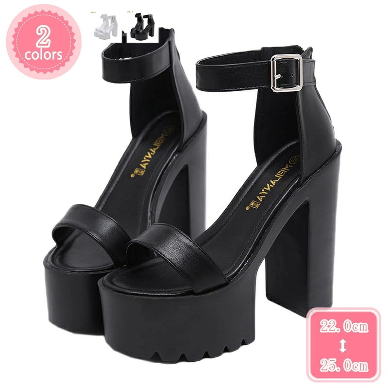 777円OFFクーポン ウェディングシューズ 美脚 厚底サンダル 15センチ オープントゥ パーティーサンダル 結婚式 レディース アンクルストラップ 太ヒール ハイヒール サンダル バックル ドレス