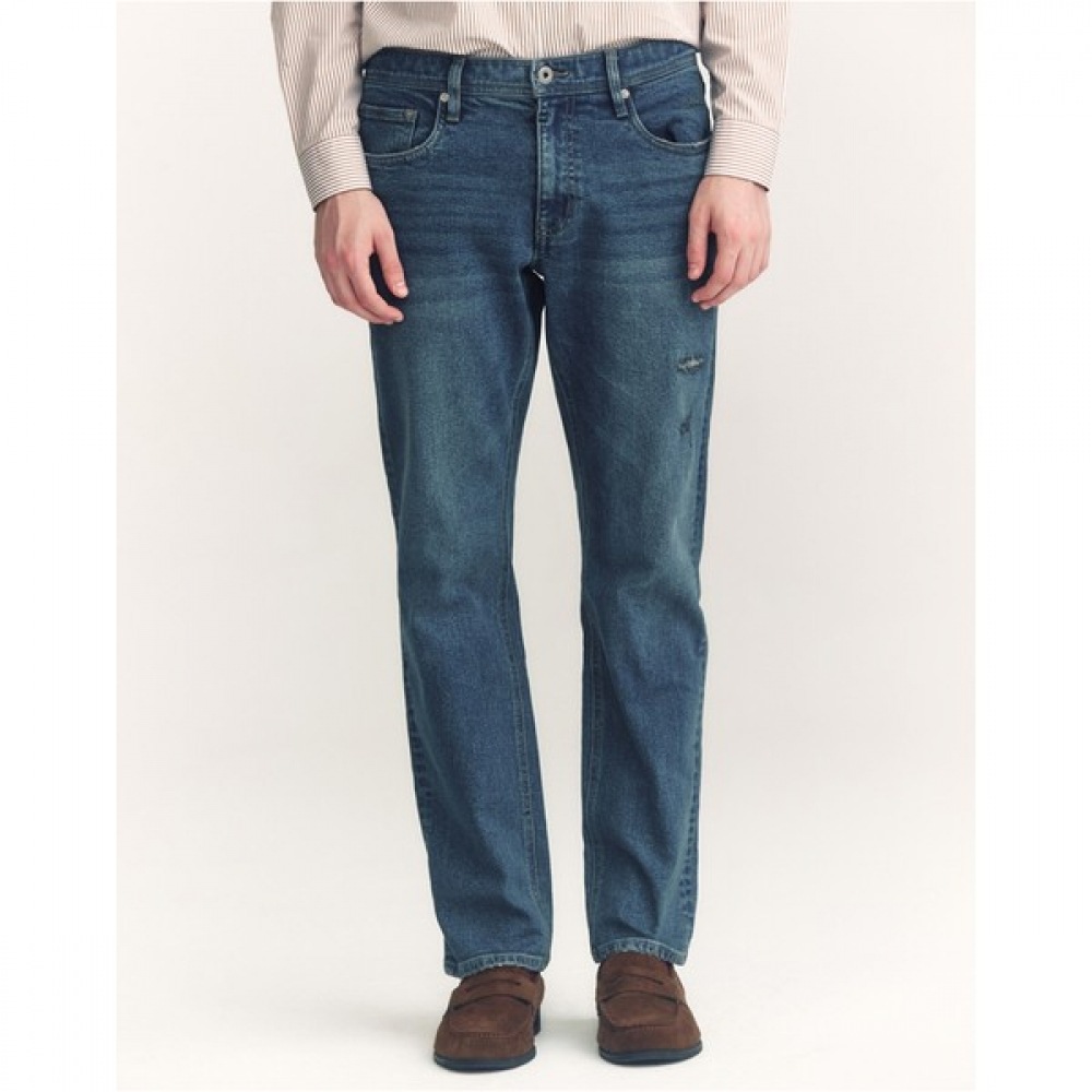 (ヘッジズ) 24FW ミディアムブルーウォッシュダメージストレッチデニム HZPA4D241N2