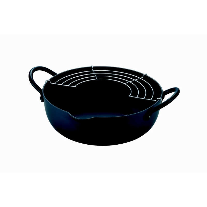 田辺金具　天ぷら鍋24cm 窒化処理　5342