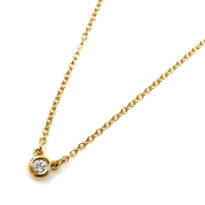 TIFFANY&Co. ティファニー K18PG ピンクゴールド バイザヤード ダイヤ ネックレス 60017911 ダイヤモンド 2.1g 41cm レディース 中古