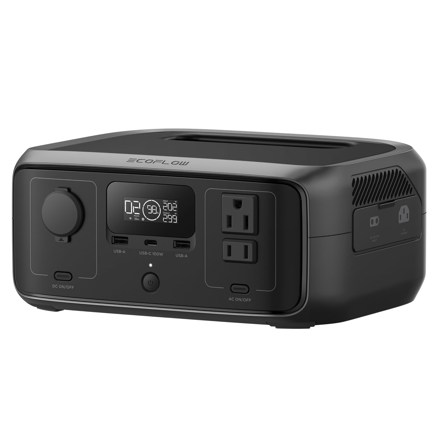 EcoFlow ポータブル電源 小型 RIVER 3 230Wh GaN採用 リン酸鉄リチウム ぽーたぶる電源 静音設計 UPS機能 AC定格300W /サージ600W スマホ タブレット充電用 モバ