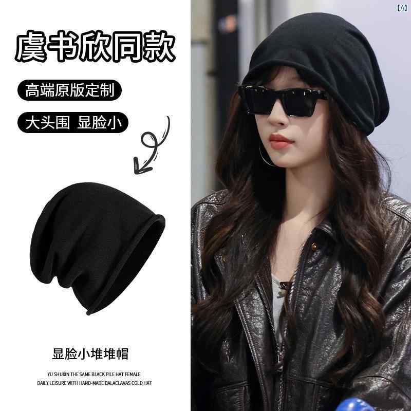 レディースファッション　ファッション小物　オシャレ 秋冬 帽子 大きい頭囲 ブラック ロールエッジ パイル ハット 顔 整形 小柄 防寒