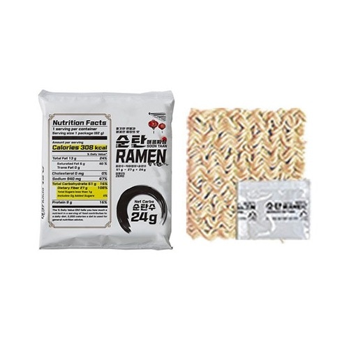 [韓国人気ラーメン] スンタン 袋ラーメン 辛味ジャジャン 低炭水化物 食物繊維 ゼロシュガー ラーメン x10個 1箱 5,985円