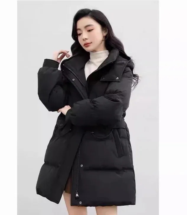 フード レディース ゆったり 中綿 ワーク通勤 ミディアムロング オーバーコート 女子アウター 防寒 外套 コート