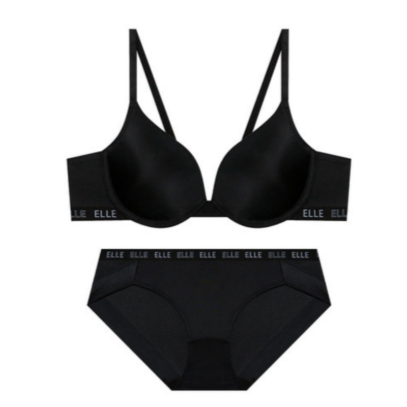 ブロック ロゴ ベーシック ブラ パンツ セット - ブラック 75A 95