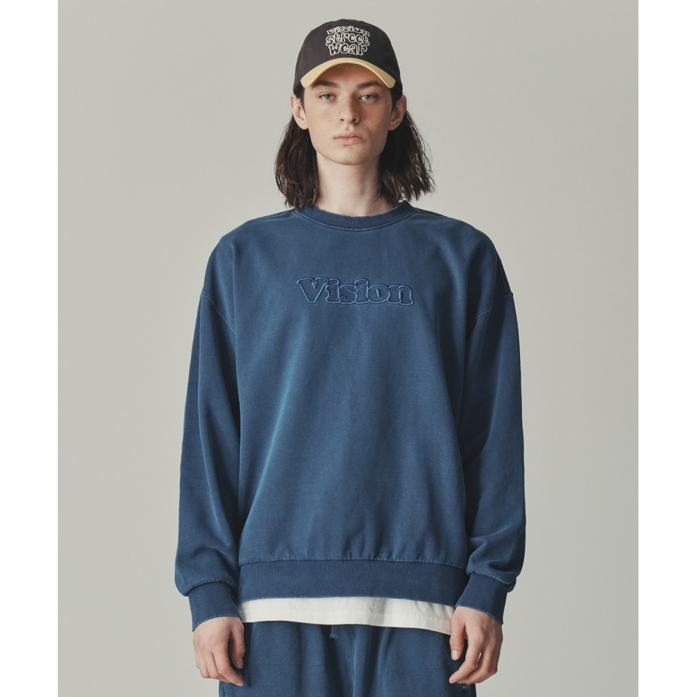 VISION StreetWEAR VSW ライン クルーネック ディープブルー