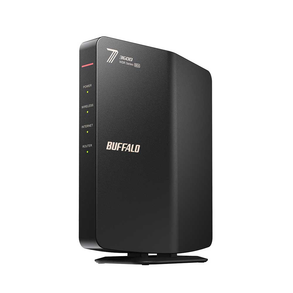 バッファローBUFFALO Wi-Fi 7(11be)対応 デュアルバンドWi-Fiルーター 2882+688Mbps AirStation WSR3600BE4PBK