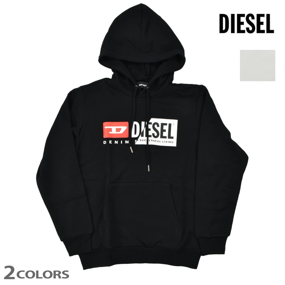ディーゼル パーカー メンズ フーディ プルオーバーパーカー ブラック ホワイト 黒 白 DIESEL S-GIRK-HOOD-CUTY[003390iajh]