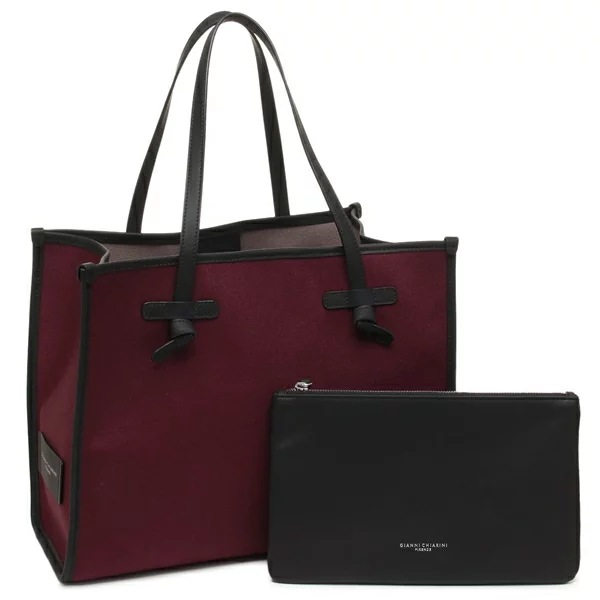 トートバッグ マルチェッラ Mサイズ ワインレッド グレー レディース BS6850 COMMCNVSE