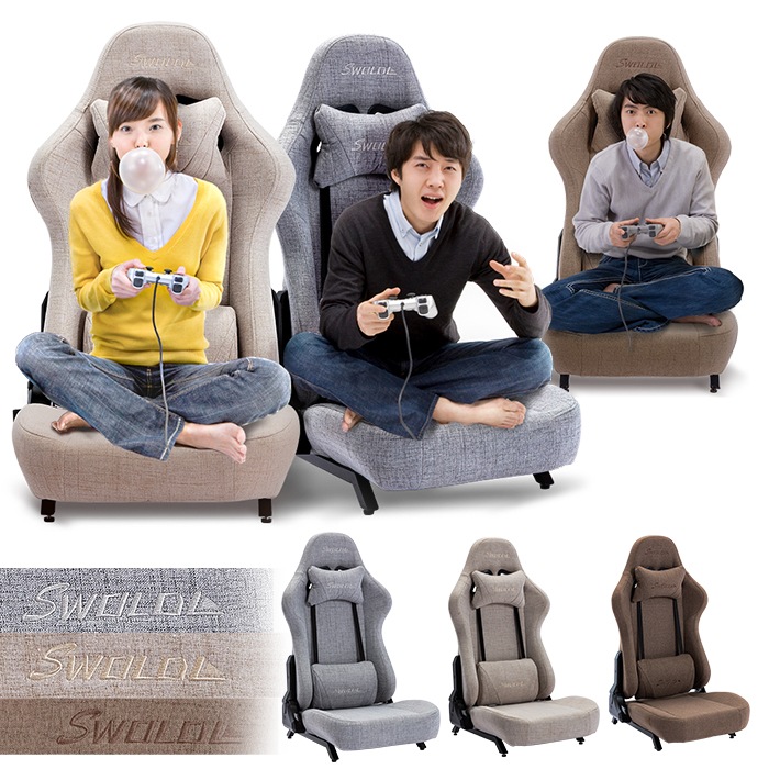 ゲーミングチェア 座椅子 レーシングゲーム ファブリック素材 通気性 スタイリッシュ感 ウレタン座面 リクライニング 固定式脚 肘掛なし テレワーク レーシングゲーム 胡座 SW06 11,506円