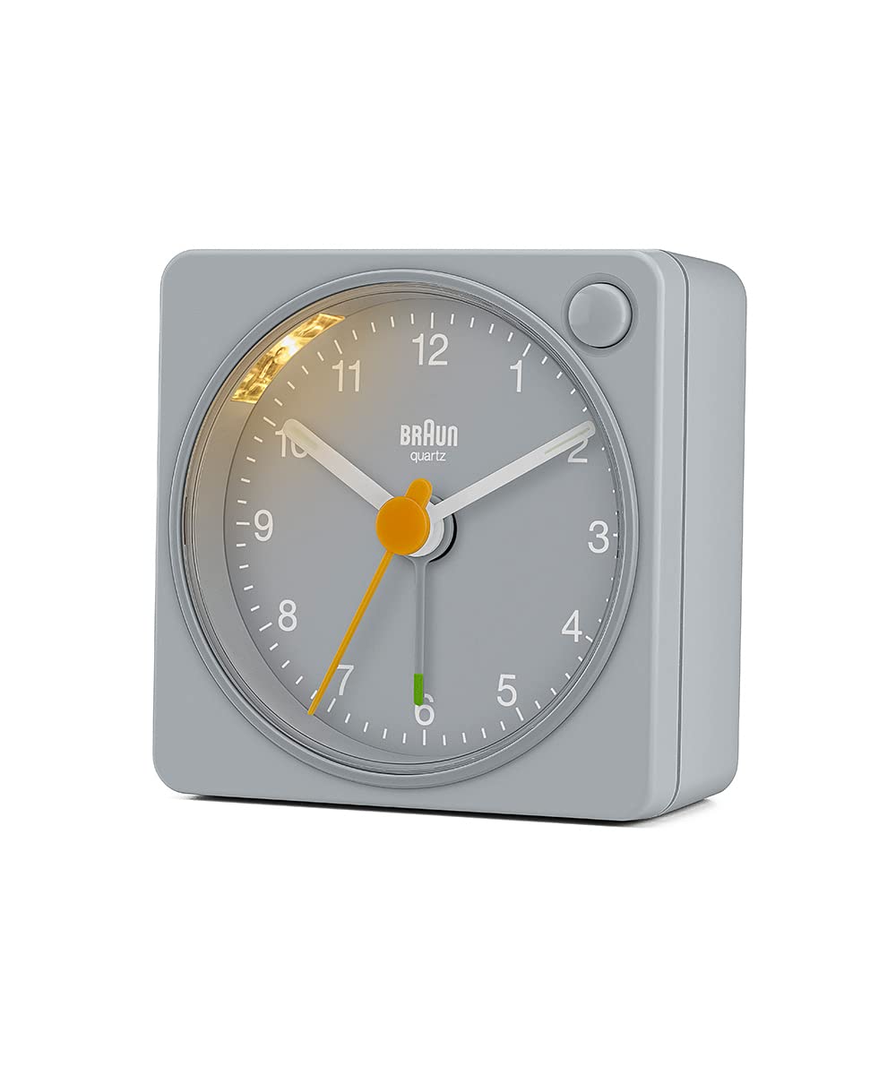【正規輸入品】BRAUN／ブラウン 置き時計 アラーム テーブルクロックグレー BC02XG スクエア