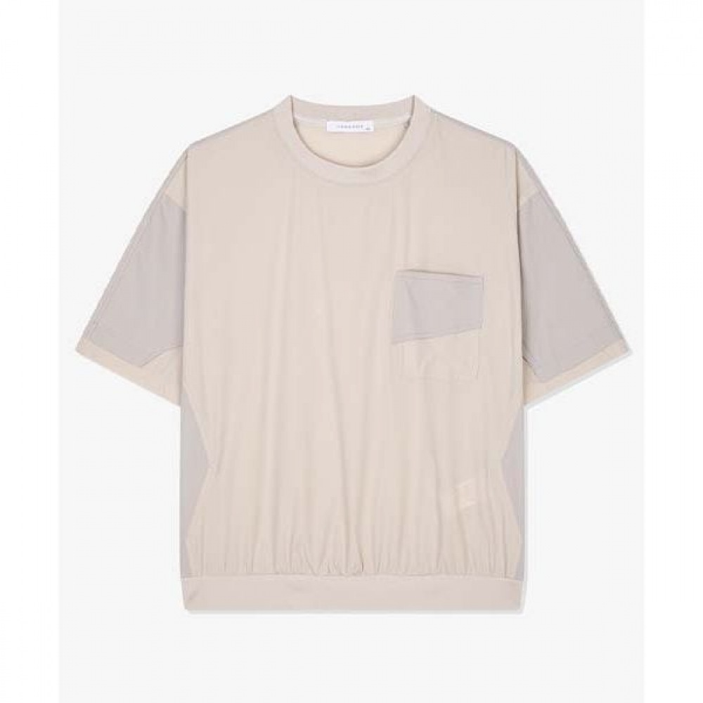 [リバークラッシュ] LKS41331ベージュMA-1マルチポケット半袖Tシャツ